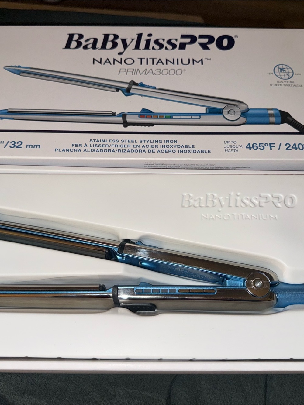 BaByliss Nano Titanium Prima3000 Stainless Steel Styling Iron